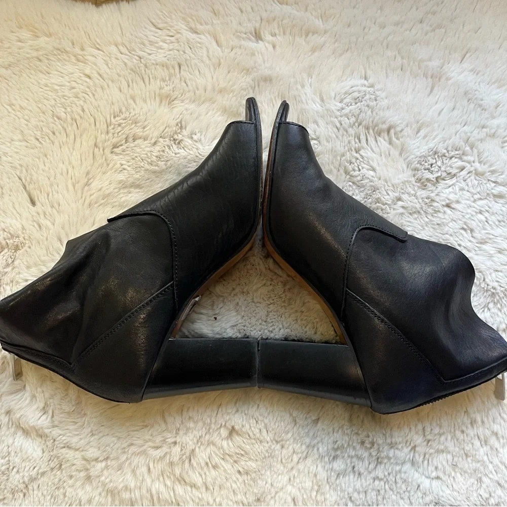 Cordani Black Peep Toe Ankle Booties